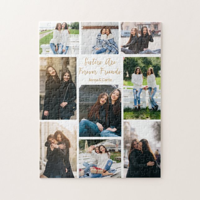 Puzzle Cita del Personalizado de Sisters Forever Friends (Vertical)
