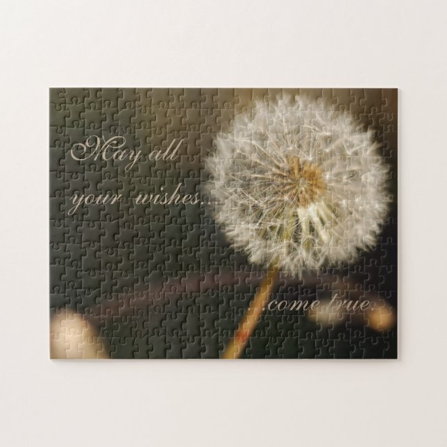Puzzle Cita elegante de flores y deseos de Dandelion (Horizontal)
