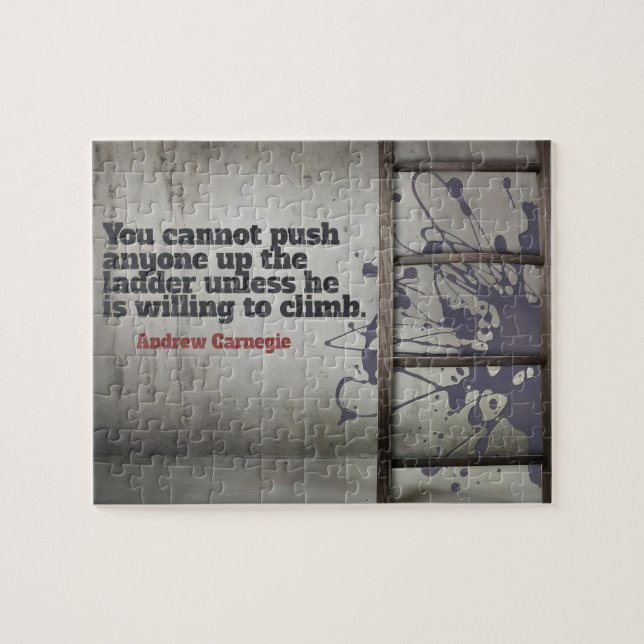 Puzzle Cita Inspiradora de Andrew Carnegie "Push up" (Horizontal)