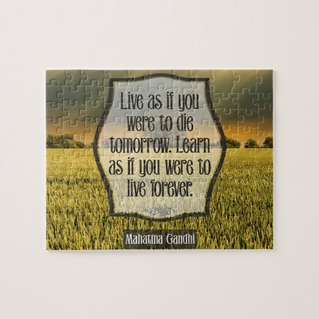 Puzzle Cita Inspiradora de Mahatma Gandhi "en vivo" (Horizontal)