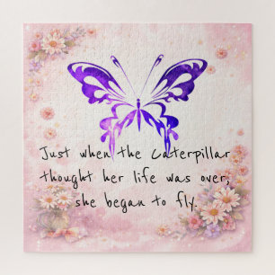 Puzzle Cita Inspiradora de Mariposa Morada