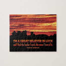 Puzzle Cita Inspiradora de Thomas Jefferson "Suerte"