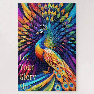 Puzzle Cita inspiradora personalizada de pavo real