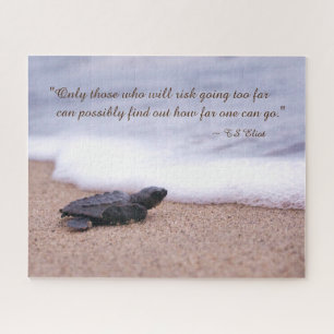 Puzzle Cita Inspiradora Tortuga Marina Bebé Arena Océano