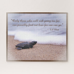 Puzzle Cita Inspiradora Tortuga Marina Bebé Arena Océano
