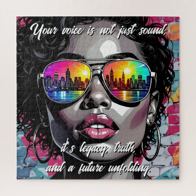 Puzzle Cita Inspiradora y Mujer Ciudad (Vertical)