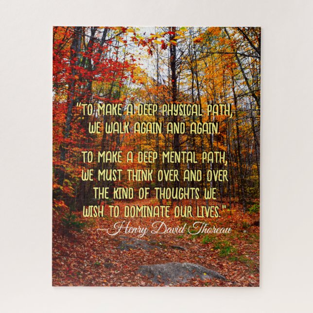 Puzzle Cita motivacional de Autumn Woods New Hampshire (Vertical)