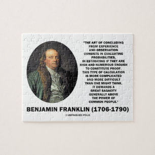 Puzzle Citando a Benjamin Franklin Evaluando Probabilidad