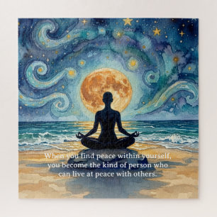 Puzzle Citas de Yoga Meditación Cielo Nocturno Estrellado