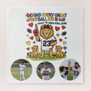 Puzzle Citas divertidas y lindas Foto de papá león fútbol