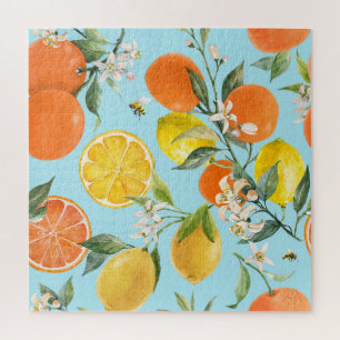 Puzzle Cítricos acuarela Frutas: Dibujado a mano