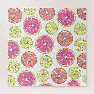 Puzzle Cítricos Trozos De Fruta Grapefruit Lime Naranja D