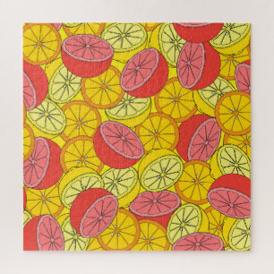 Puzzle Citrus Frutos Patrón Brillante Sin Marea
