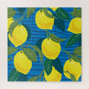 Puzzle Citrus Lemon: Vintage sin costura.