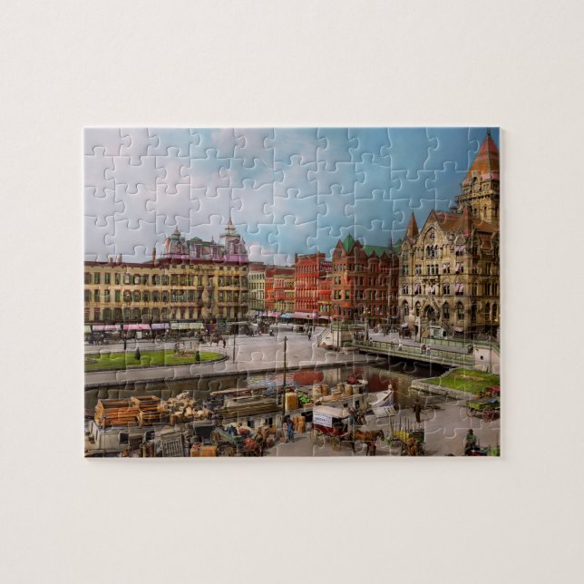 Puzzle City - Syracuse NY - Canal de la Plaza Clinton 190 (Horizontal)