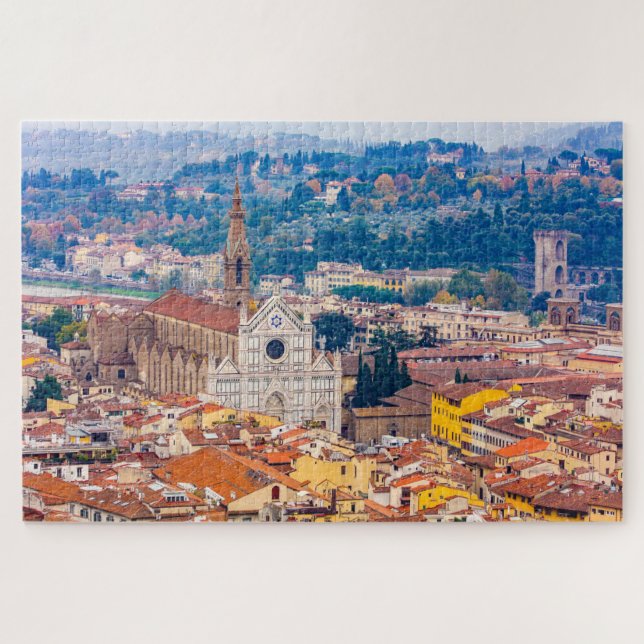 Puzzle Cityscape con Basílica S. Croce, Florencia, Italia (Horizontal)