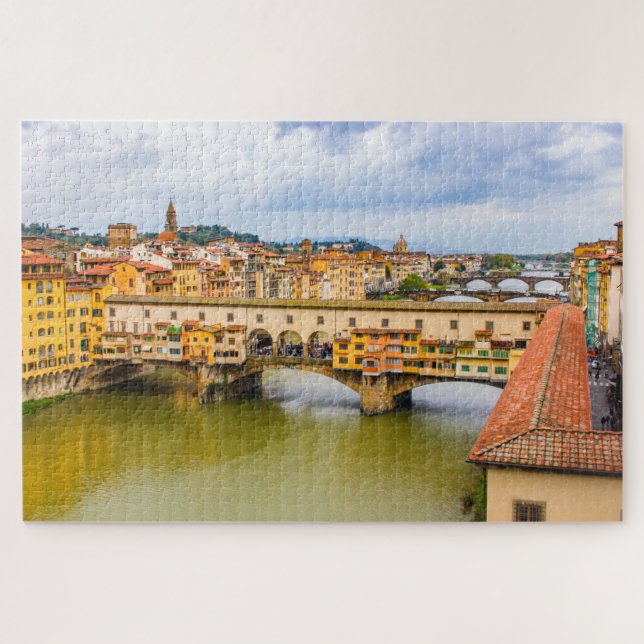 Puzzle Cityscape con Ponte Vecchio, Florencia, Italia (Horizontal)