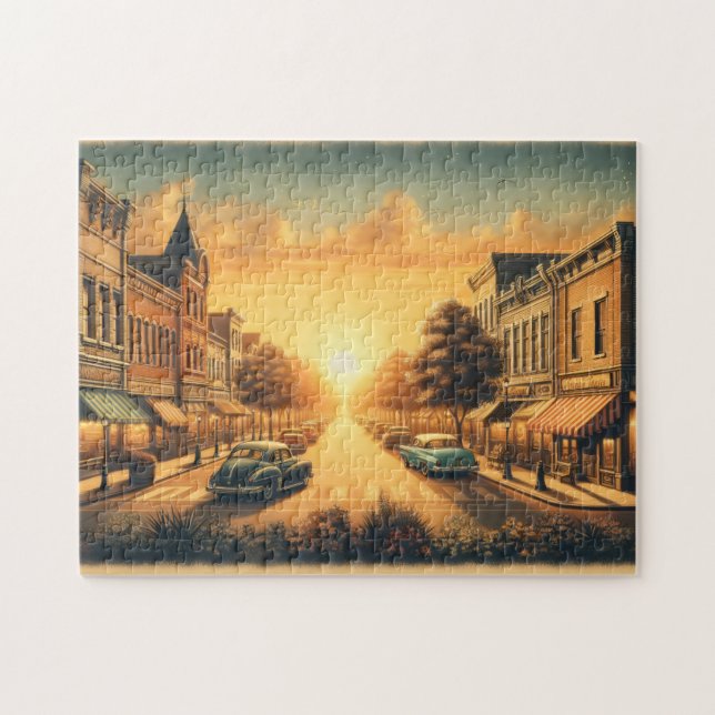Puzzle Ciudad americana vintage (Horizontal)