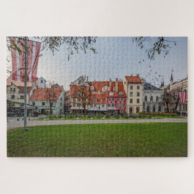 Puzzle Ciudad antigua de Riga en otoño (Horizontal)
