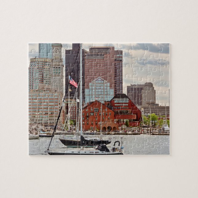 Puzzle Ciudad - Boston Ma - Paseo marítimo horizonte (Horizontal)