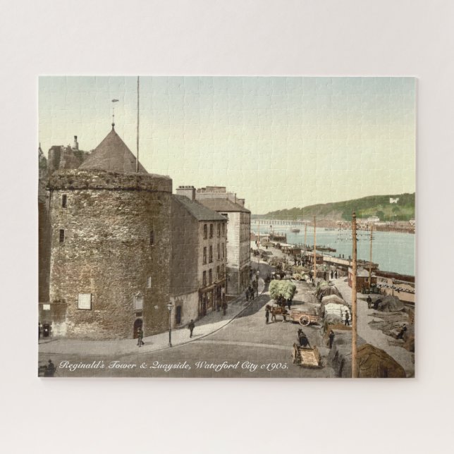 Puzzle Ciudad c1905 de Waterford, torre de Reginalds y (Horizontal)