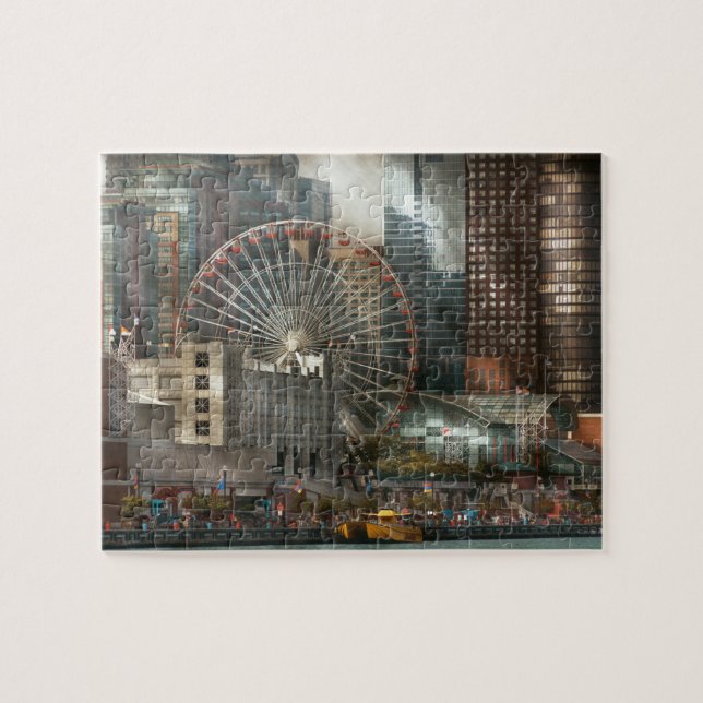 Puzzle Ciudad - Chicago, IL - Presión del Muelle (Horizontal)