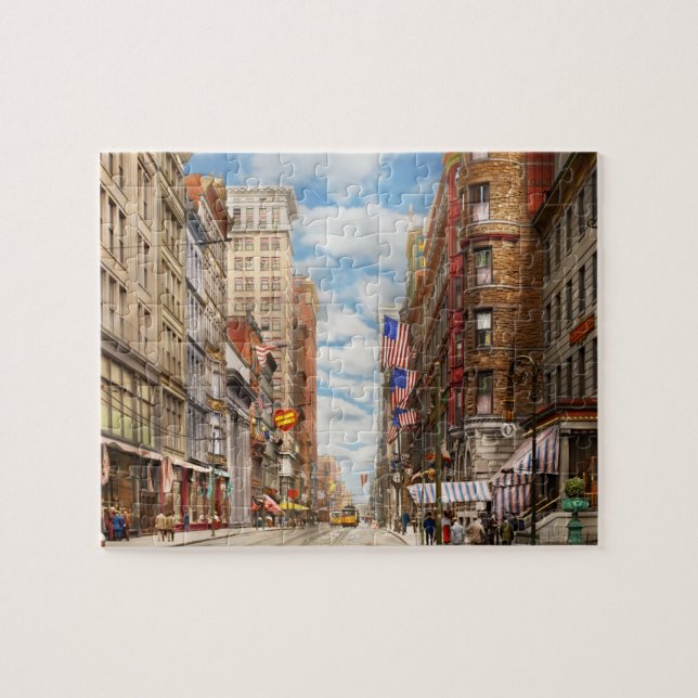 Puzzle Ciudad - Cincinnati, OH - Cuarta y calle Race 1908 (Horizontal)
