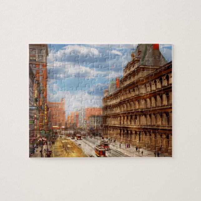 Puzzle Ciudad - Cincinnati OH - Government Square 1902 (Horizontal)