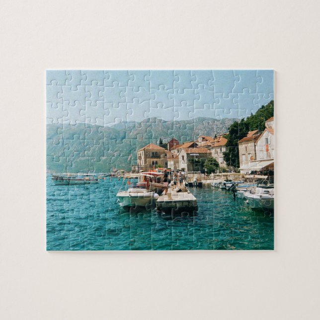 Puzzle Ciudad costera de Perast, Montenegro (Horizontal)