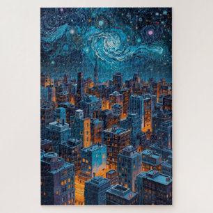 Puzzle Ciudad de Estrellas y Luz – Nocturno Paisaje Urban