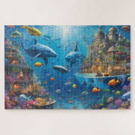 Puzzle Ciudad de la fantasía bajo el mar difícil solución
