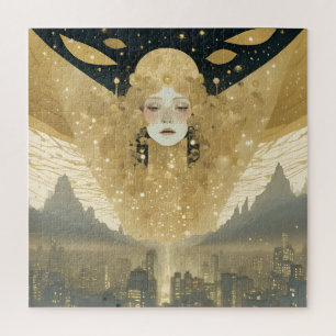 Puzzle Ciudad de los Ángeles Mujer en Oro