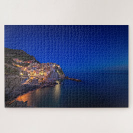 Puzzle Ciudad de Manarola en Cinque Terre por la noche