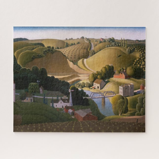 Puzzle Ciudad de Piedra por Grant Wood (Horizontal)