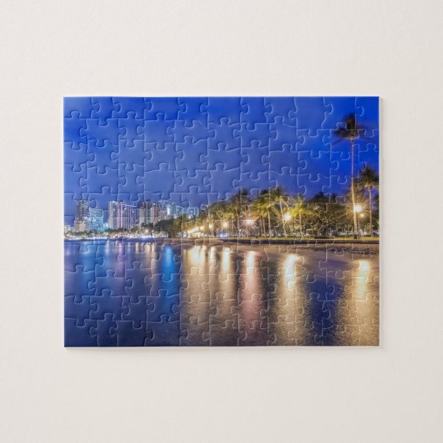 Puzzle Ciudad de Waikiki al amanecer (Horizontal)