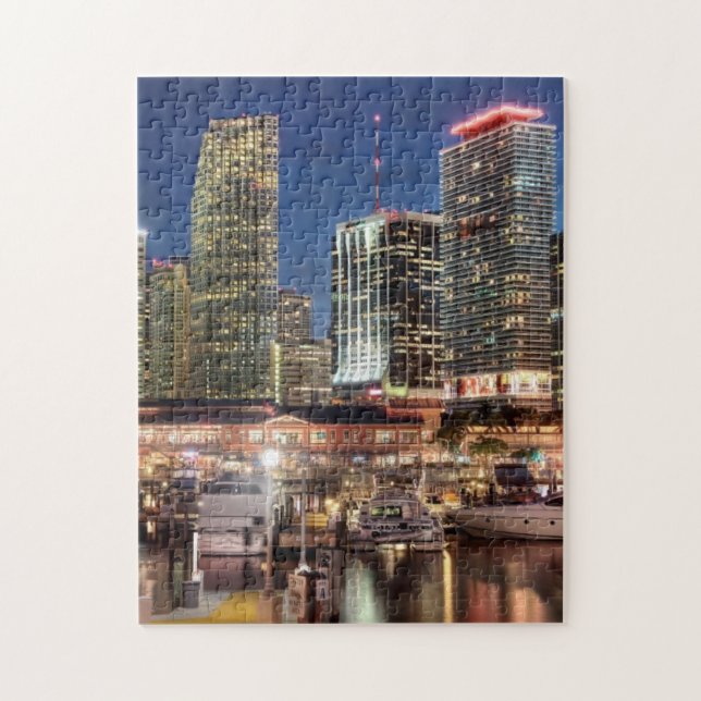 Puzzle Ciudad del horizonte de Miami en la Florida (Vertical)