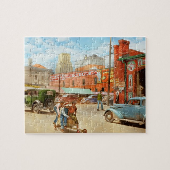 Puzzle Ciudad - Durham, NC - Los niños serán niños 1940 (Horizontal)