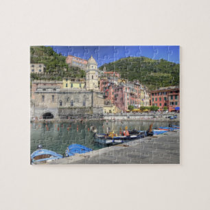 Puzzle Ciudad en la ladera de Vernazza, Cinque Terre, Lig
