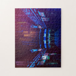 Puzzle Ciudad futurista del Cyberpunk en Marte