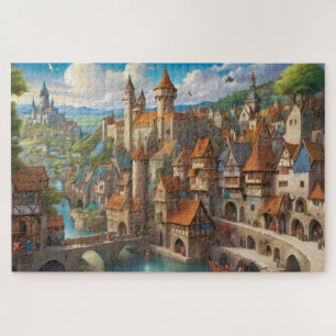Puzzle Ciudad medieval de Fantasy