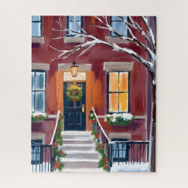 Puzzle Ciudad nevada Stoop | Acuarela de invierno de Navi