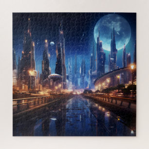 Puzzle Ciudad Nocturna de Ciencia Ficción