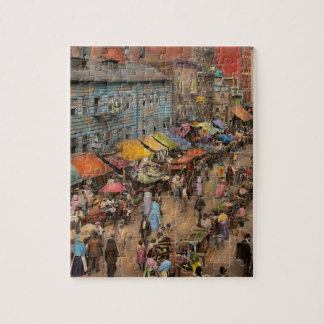 Puzzle Ciudad - NY - mercado judío en la zona este 1890