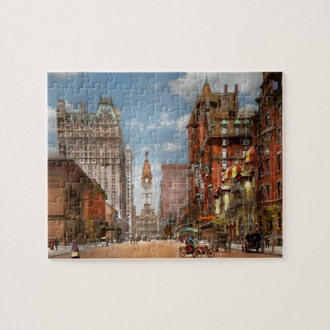 Puzzle Ciudad - PA Philadelphia - calle amplia 1905 (Horizontal)