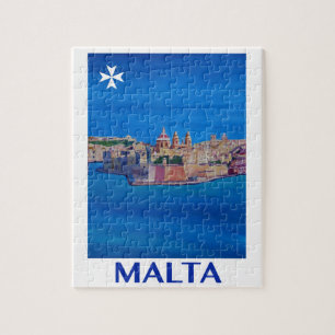 Puzzle Ciudad RETRA de Malta La Valeta del POSTER de