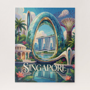Puzzle Ciudad tropical futurista de Marina Bay en Singapu