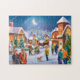 Puzzle Ciudad vacacional con nieve