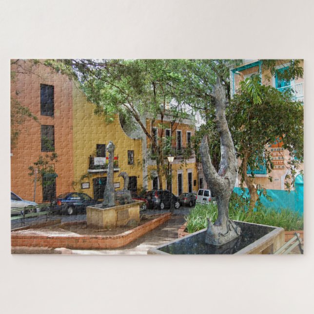 Puzzle Ciudad Vieja Puerto Rico. Saludos navideños Jigsaw (Horizontal)