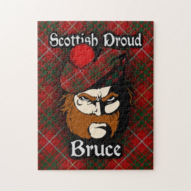 Puzzle Clan Bruce Scottish Proud Tartan (Vertical)