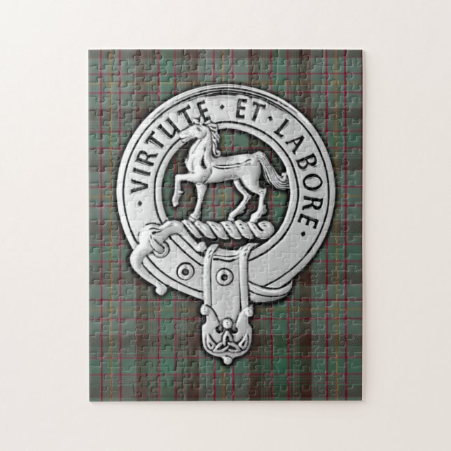 Puzzle Clan Cochrane Escudo y Hunting Tartán (Vertical)